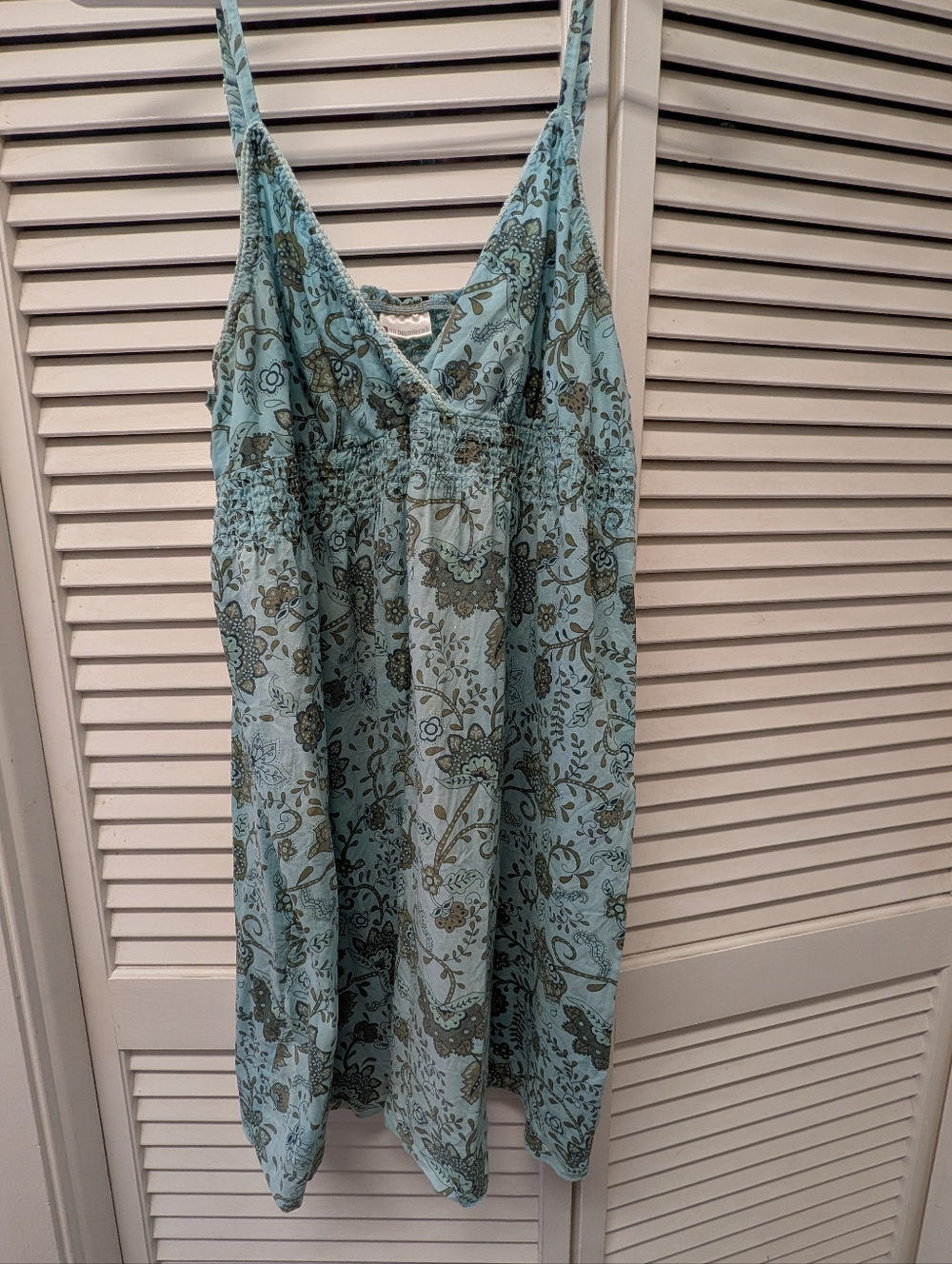 Light Blue Floral Spaghetti Strap Dress
